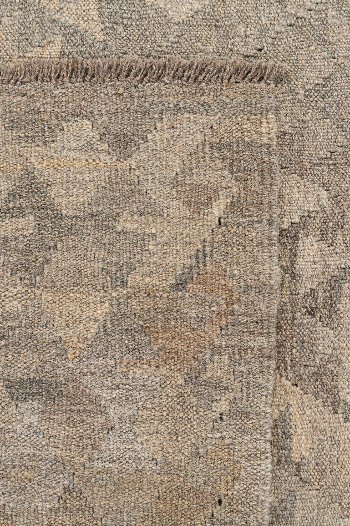 4' 5 x 6' Hand Woven Kilim Maymana Wool Rug