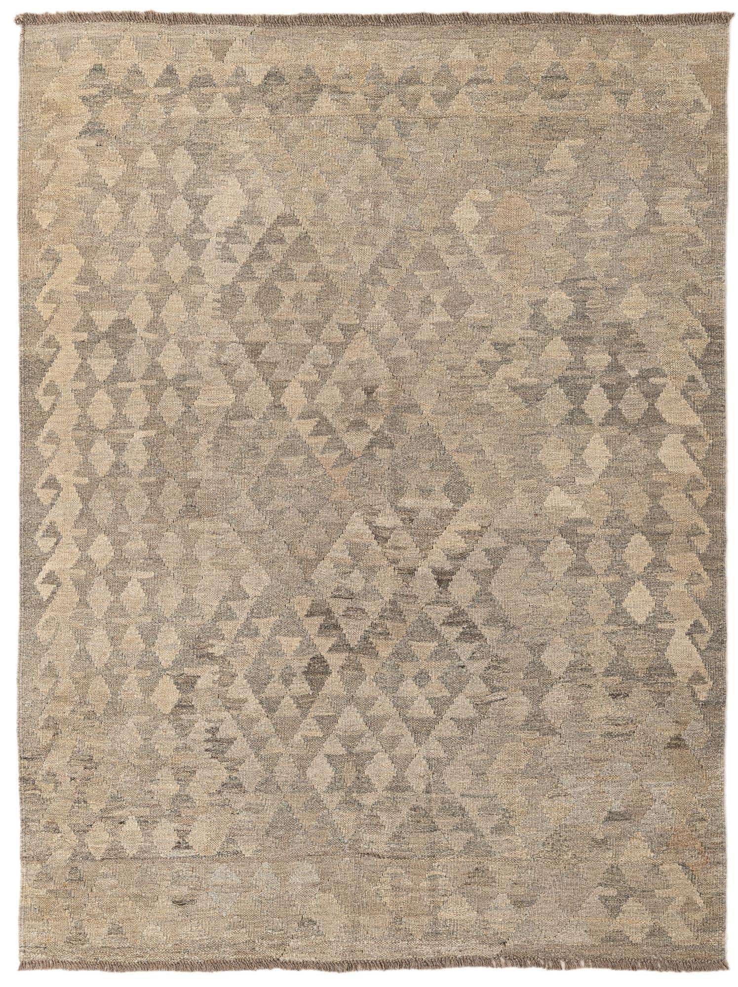 4' 5 x 6' Hand Woven Kilim Maymana Wool Rug