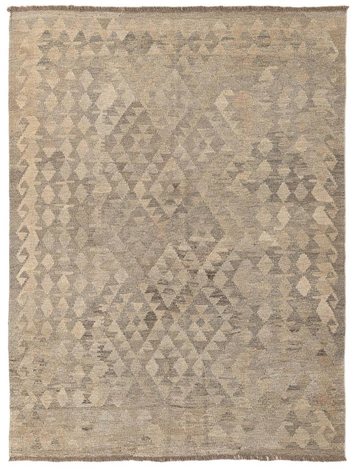 Detail image of 4' 5 x 6' Hand Woven Kilim Maymana Wool Rug