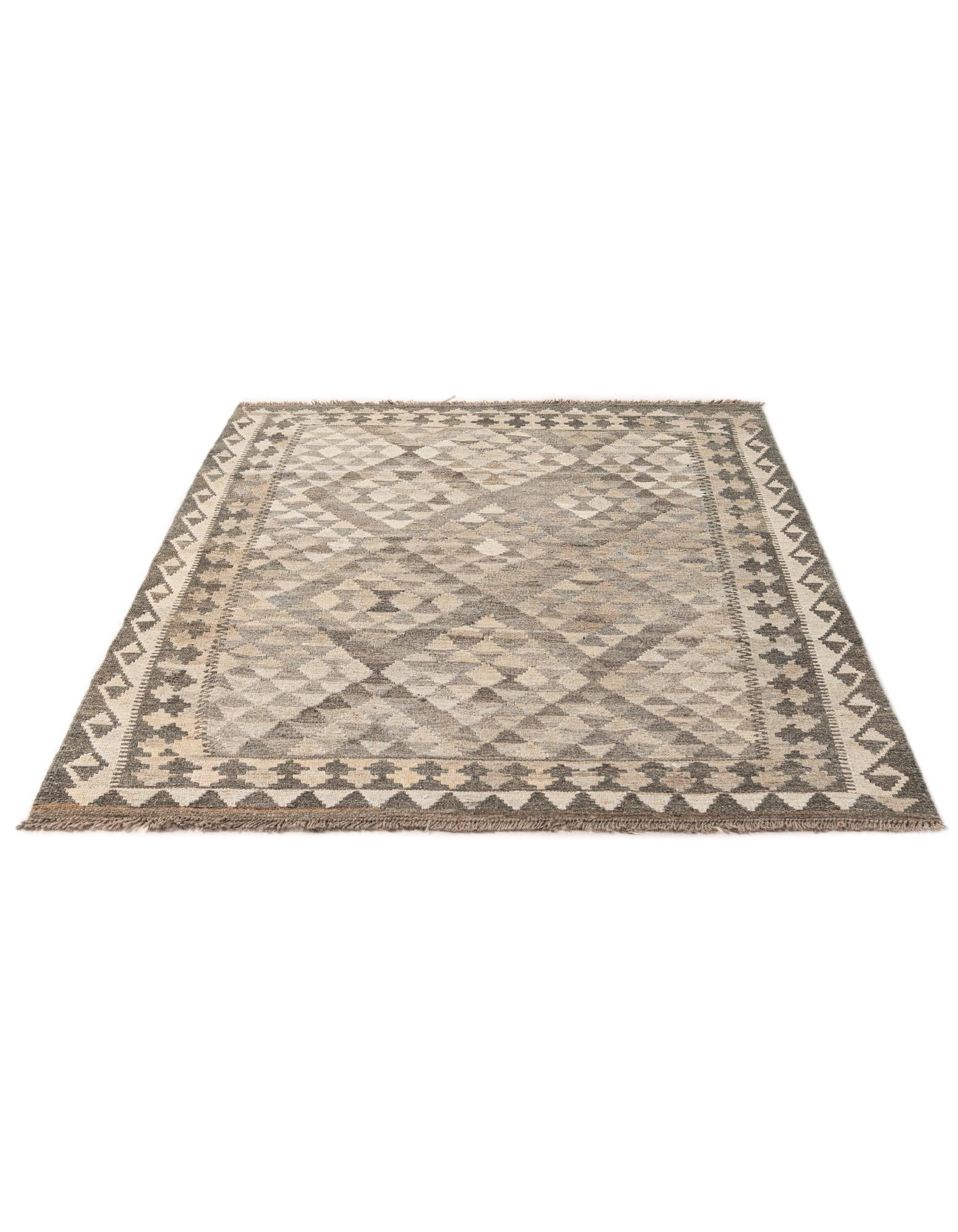 4' 2 x 6' Hand Woven Kilim Maymana Wool Rug