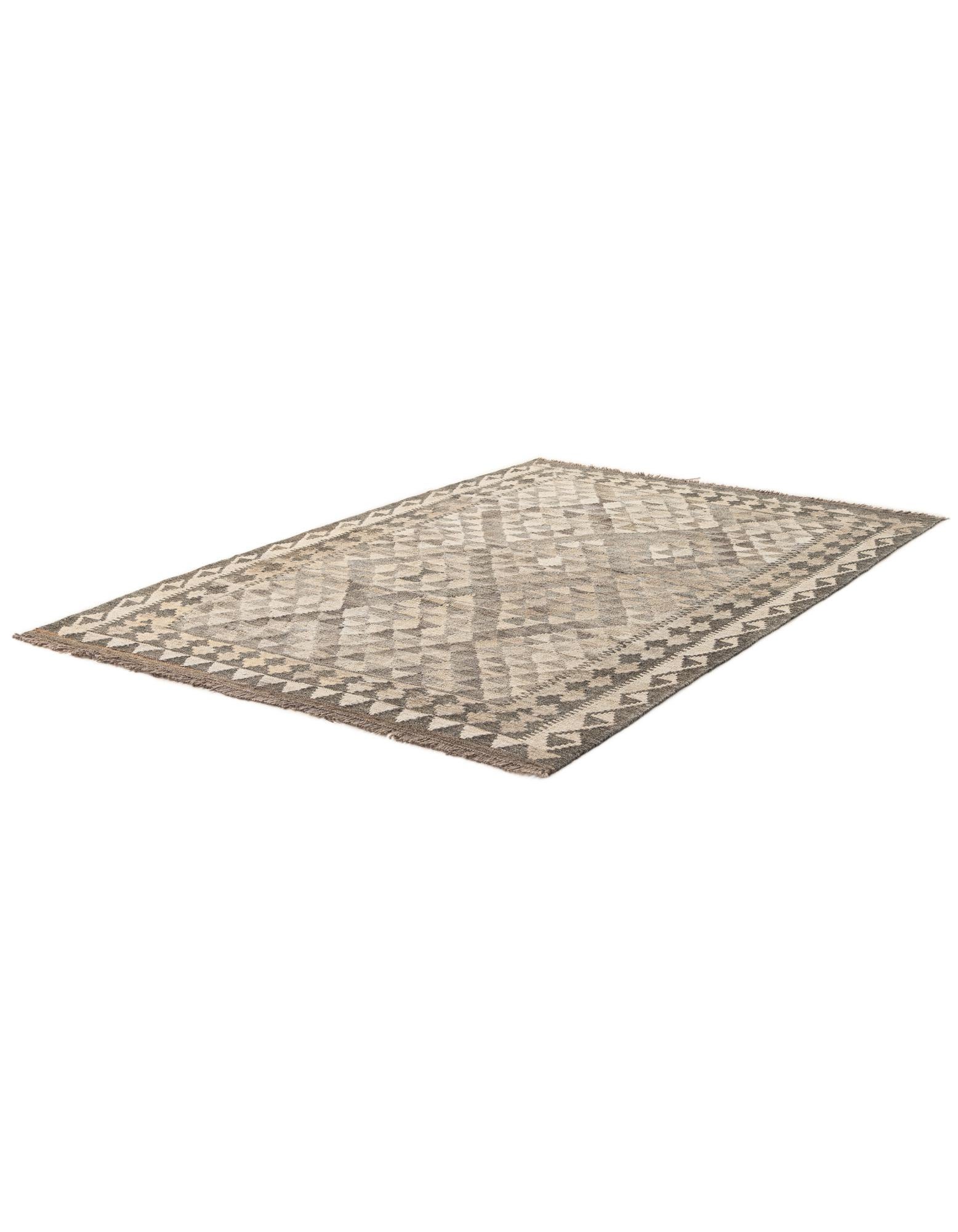 4' 2 x 6' Hand Woven Kilim Maymana Wool Rug