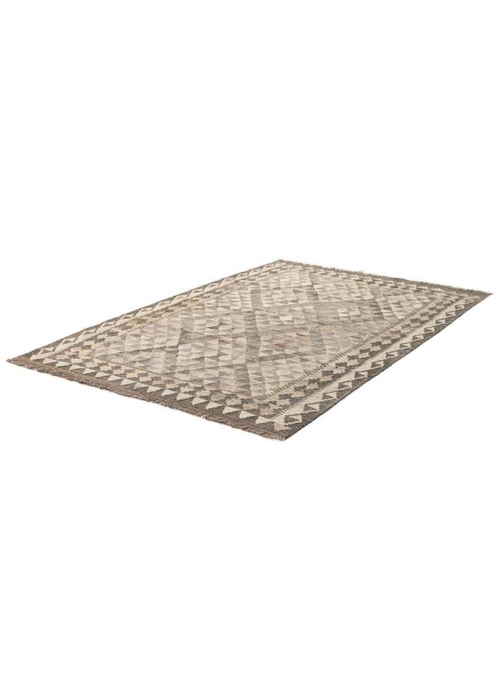 4' 2 x 6' Hand Woven Kilim Maymana Wool Rug