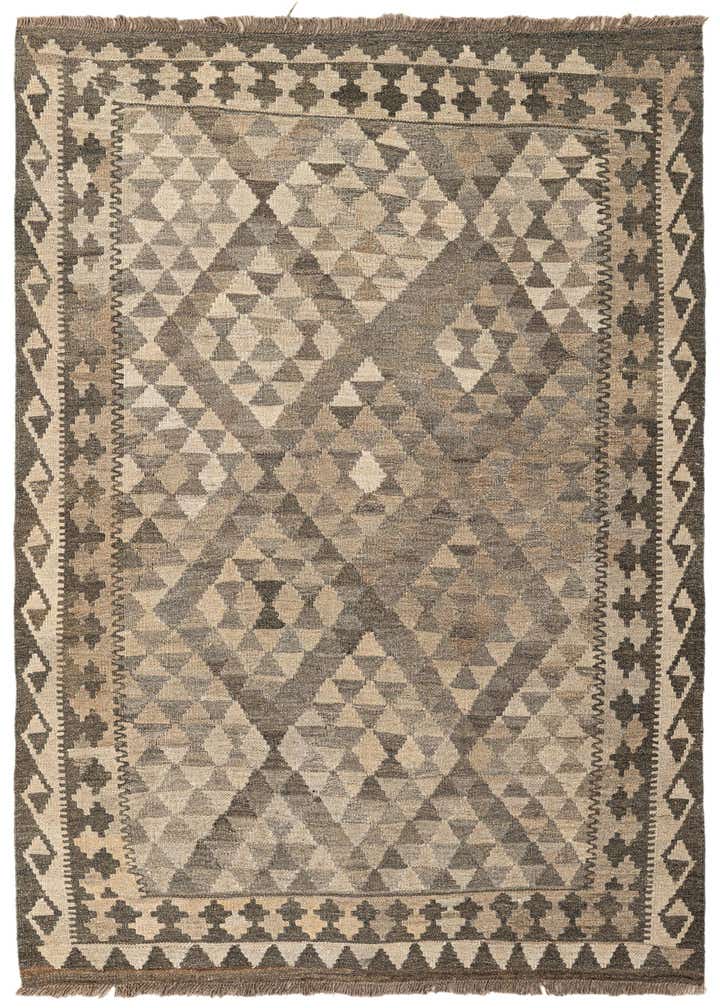 4' 2 x 6' Hand Woven Kilim Maymana Wool Rug
