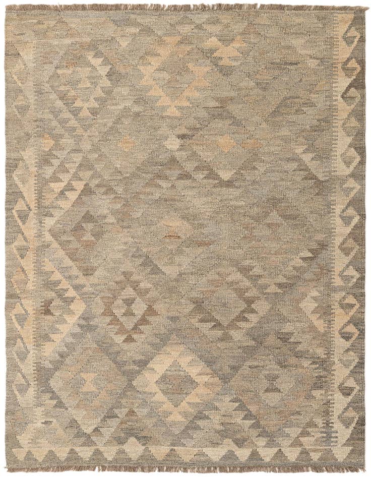 Detail image of 4' 4 x 6' 1 Hand Woven Kilim Maymana Wool Rug