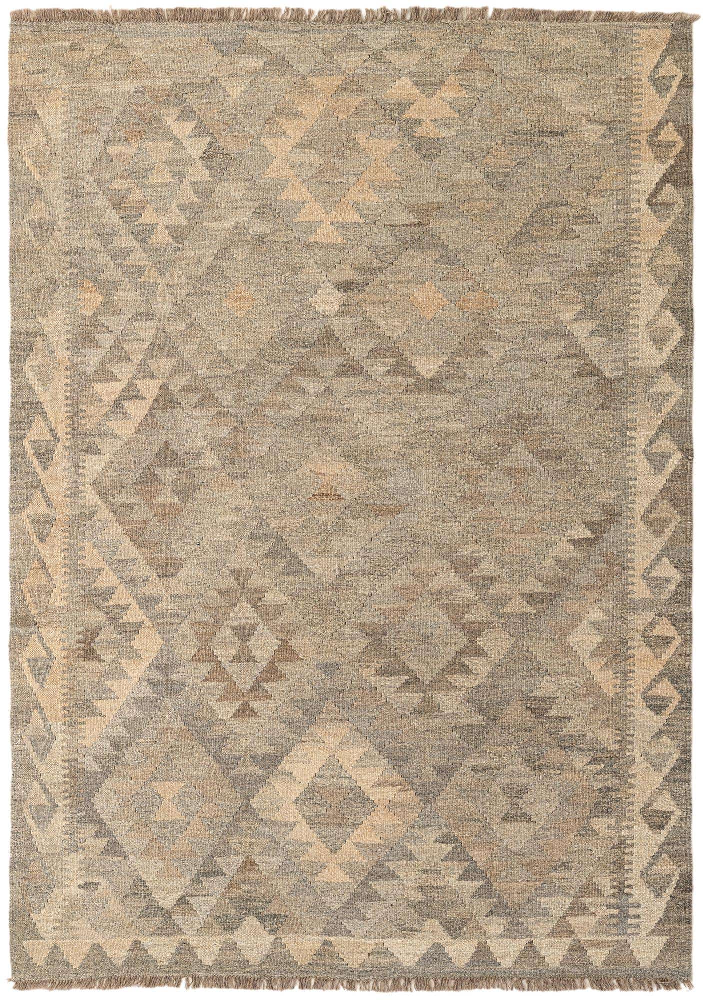 4' 4 x 6' 1 Hand Woven Kilim Maymana Wool Rug