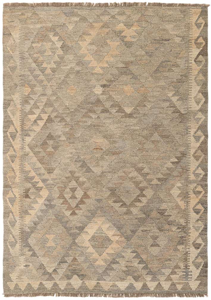 4' 4 x 6' 1 Hand Woven Kilim Maymana Wool Rug