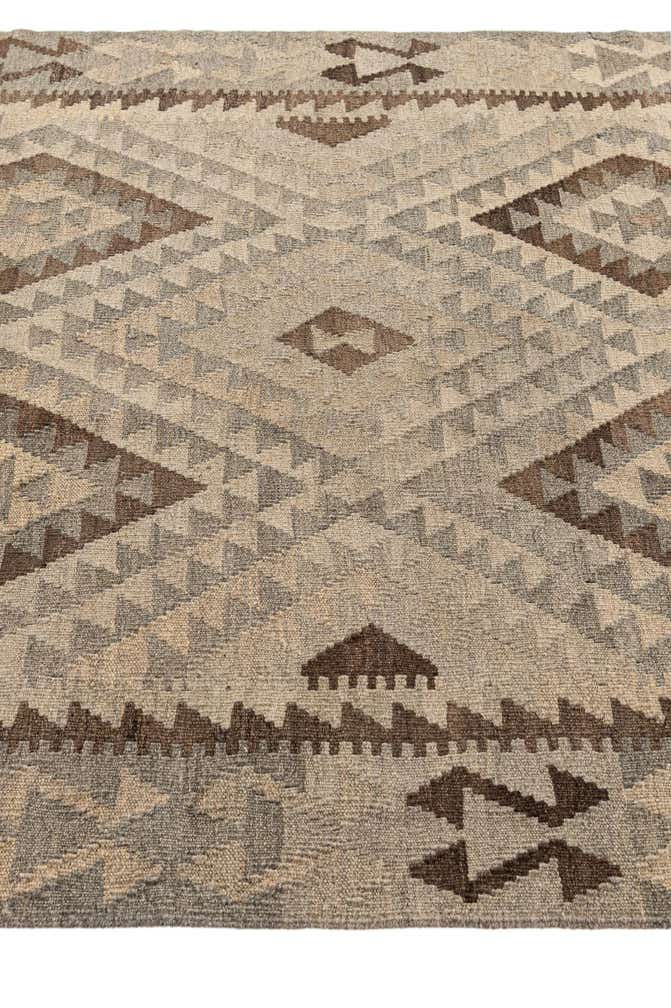 4' 2 x 5' 11 Hand Woven Kilim Maymana Wool Rug
