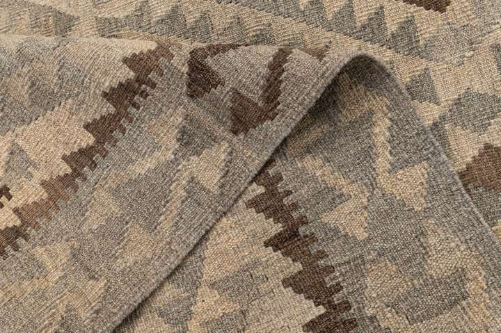 4' 2 x 5' 11 Hand Woven Kilim Maymana Wool Rug