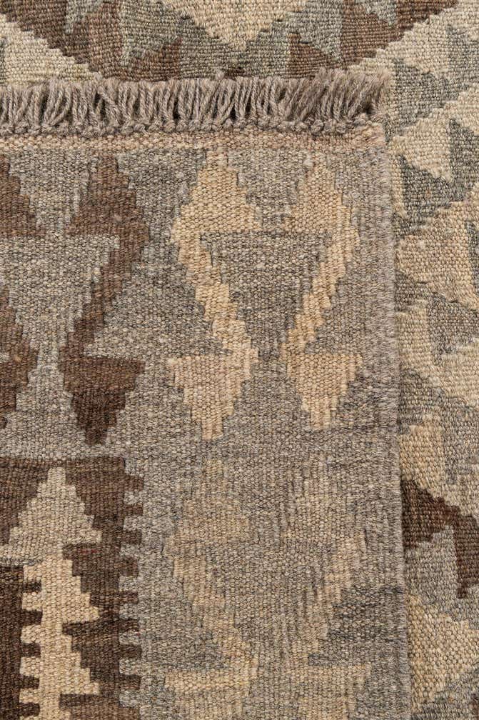 4' 2 x 5' 11 Hand Woven Kilim Maymana Wool Rug