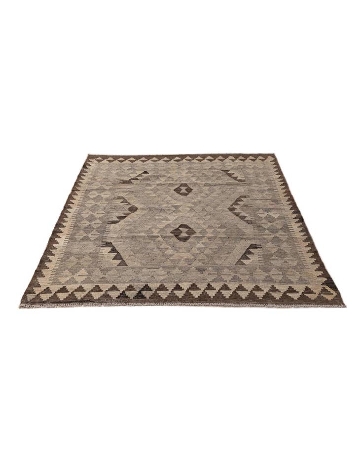 Detail image of 4' 4 x 6' Hand Woven Kilim Maymana Wool Rug