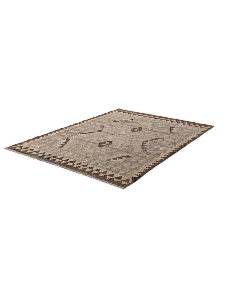 4' 4 x 6' Hand Woven Kilim Maymana Wool Rug