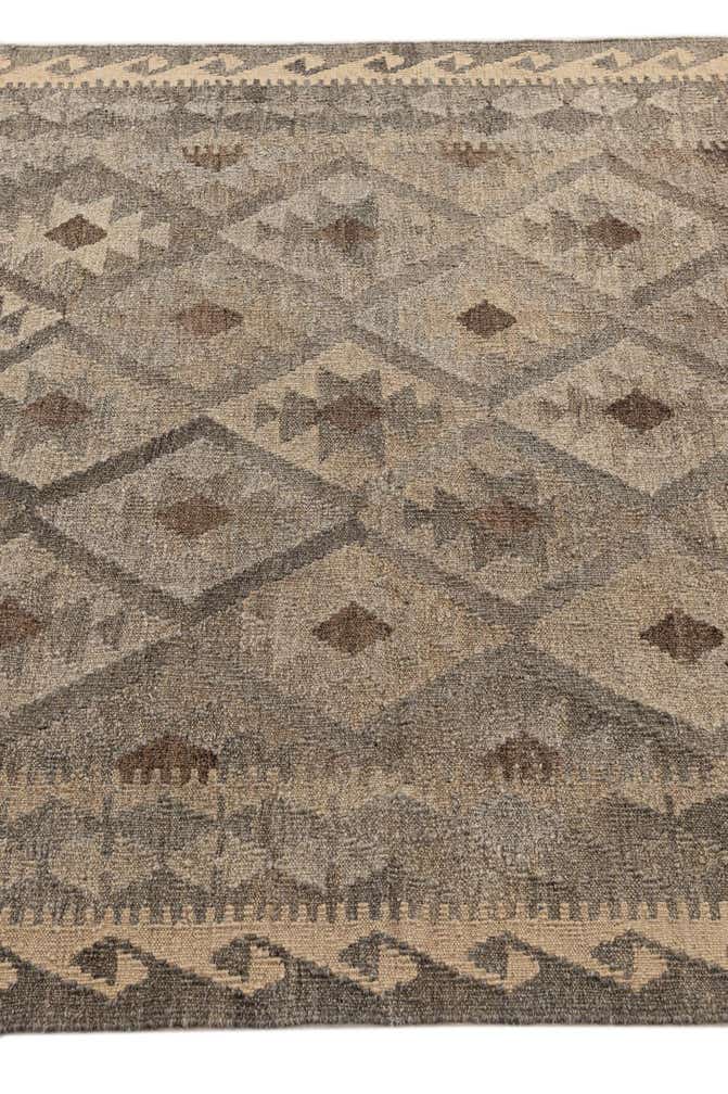 4' 2 x 6' 1 Hand Woven Kilim Maymana Wool Rug