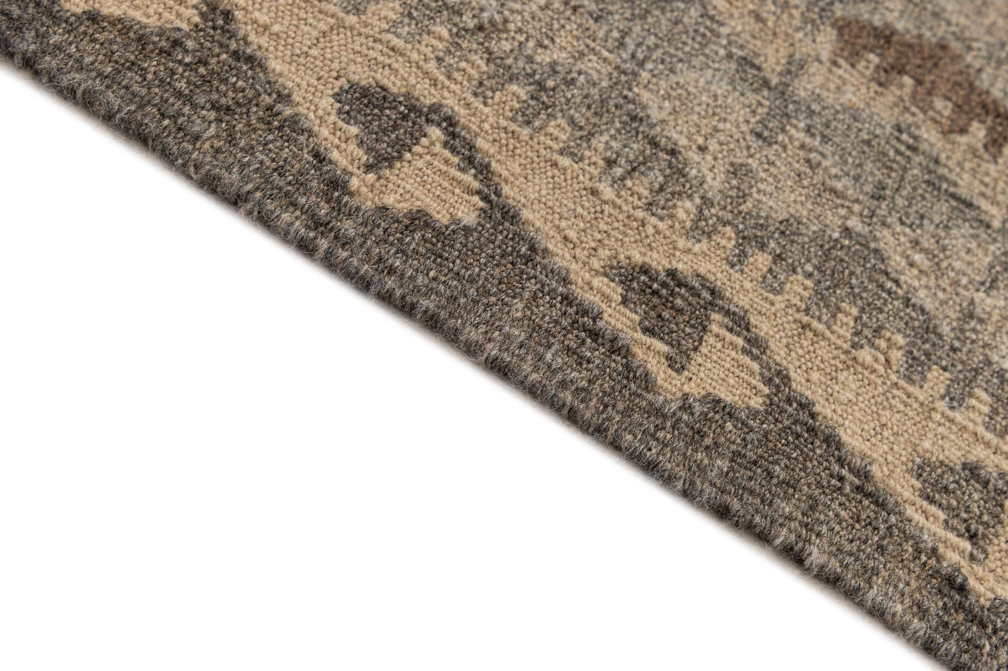 4' 2 x 6' 1 Hand Woven Kilim Maymana Wool Rug