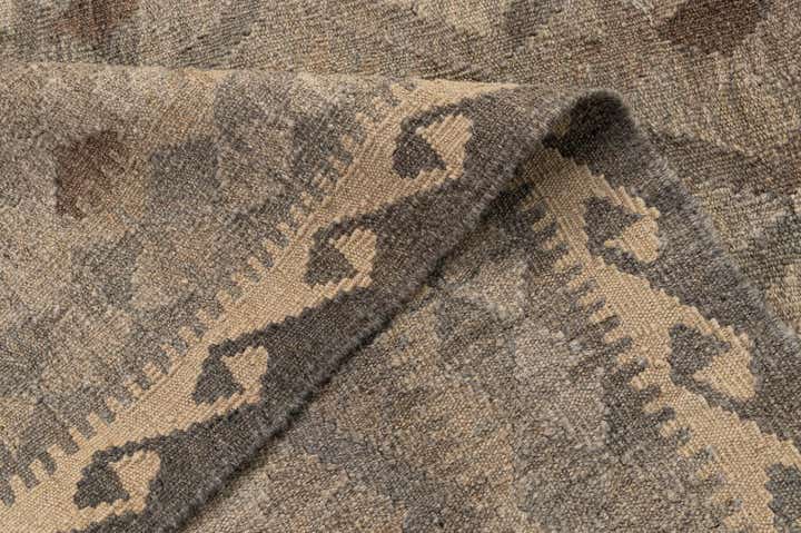 4' 2 x 6' 1 Hand Woven Kilim Maymana Wool Rug