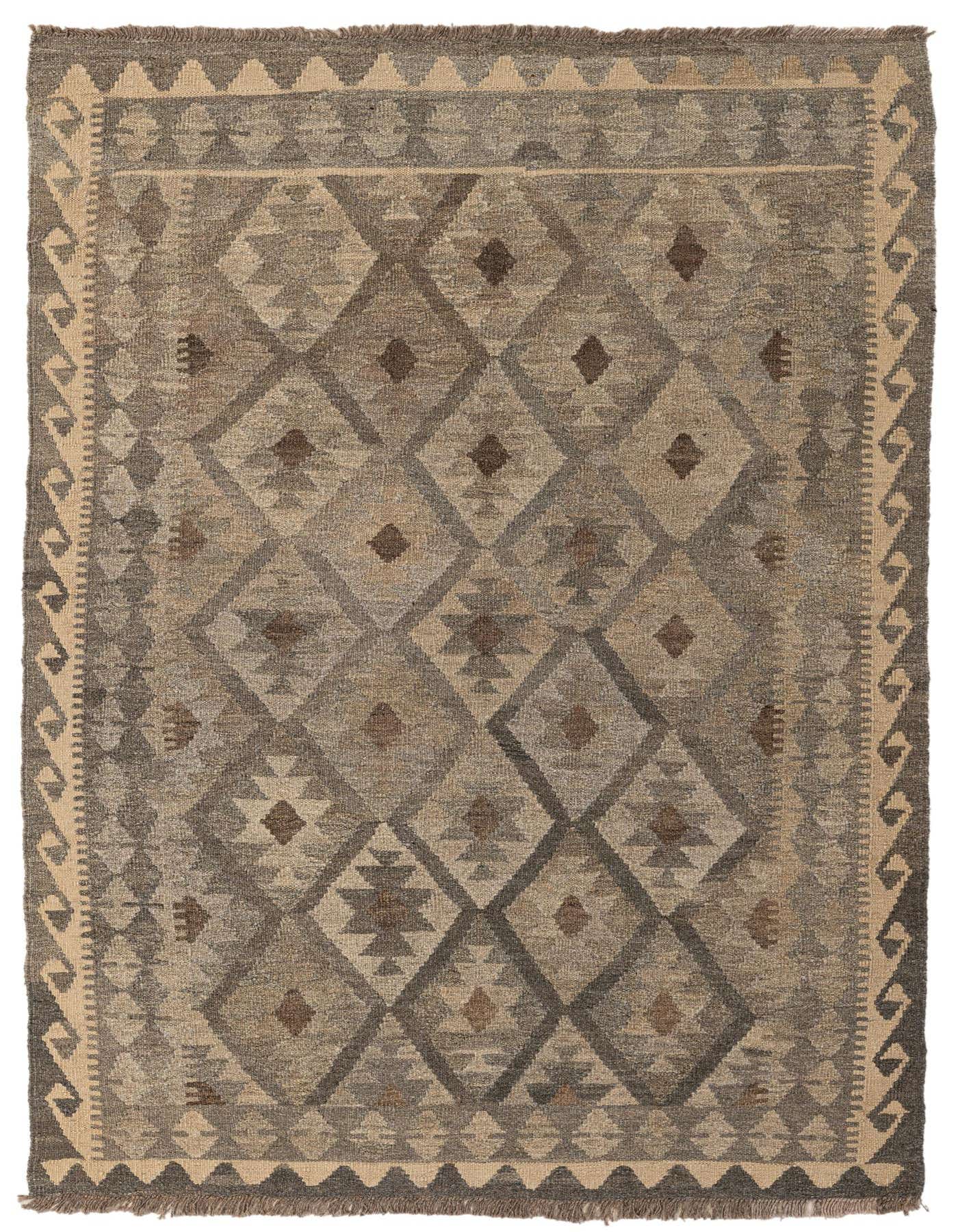 Primary image 4' 2 x 6' 1  Hand Woven Kilim Maymana Wool Rug