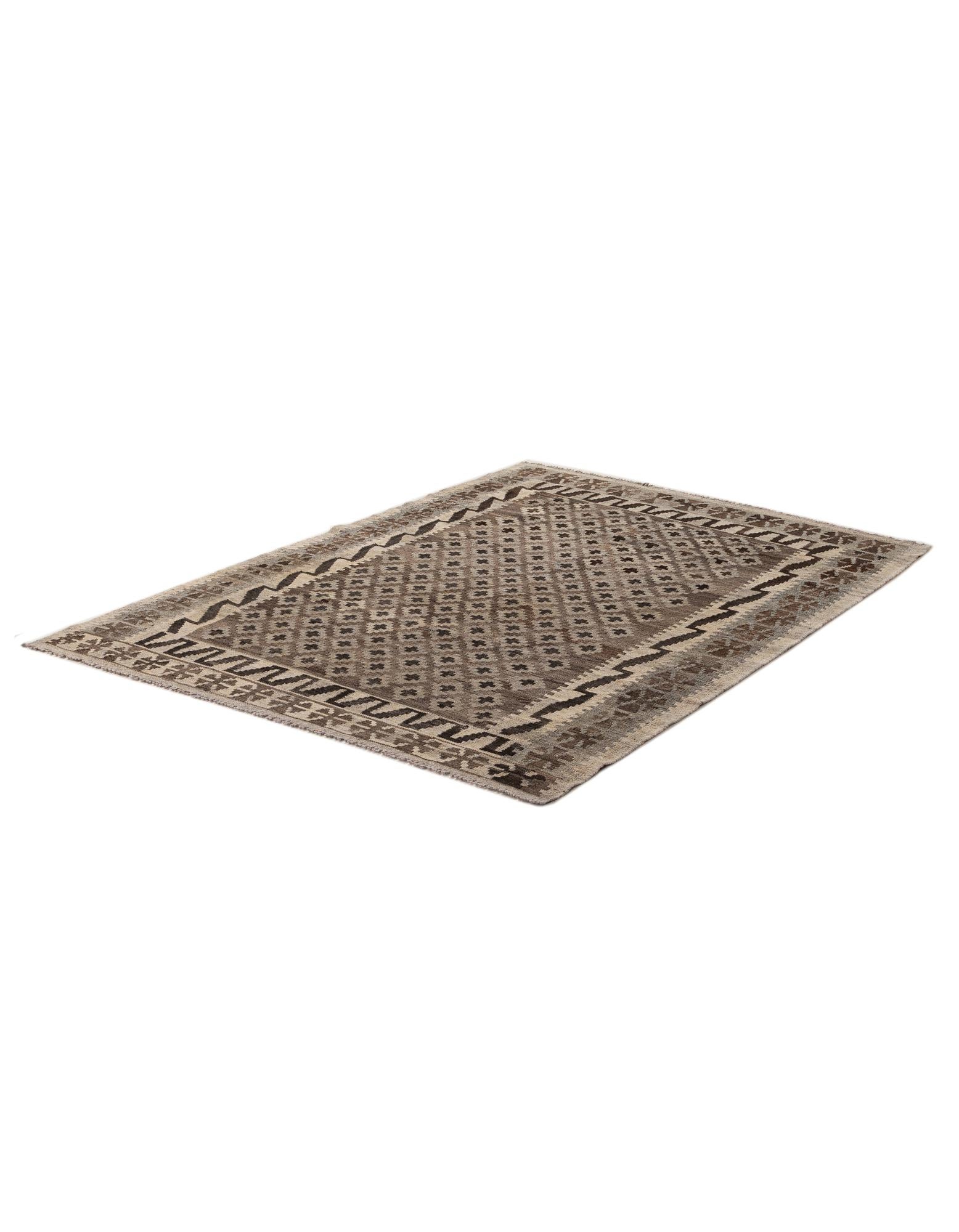 4' 3 x 5' 10 Hand Woven Kilim Maymana Wool Rug