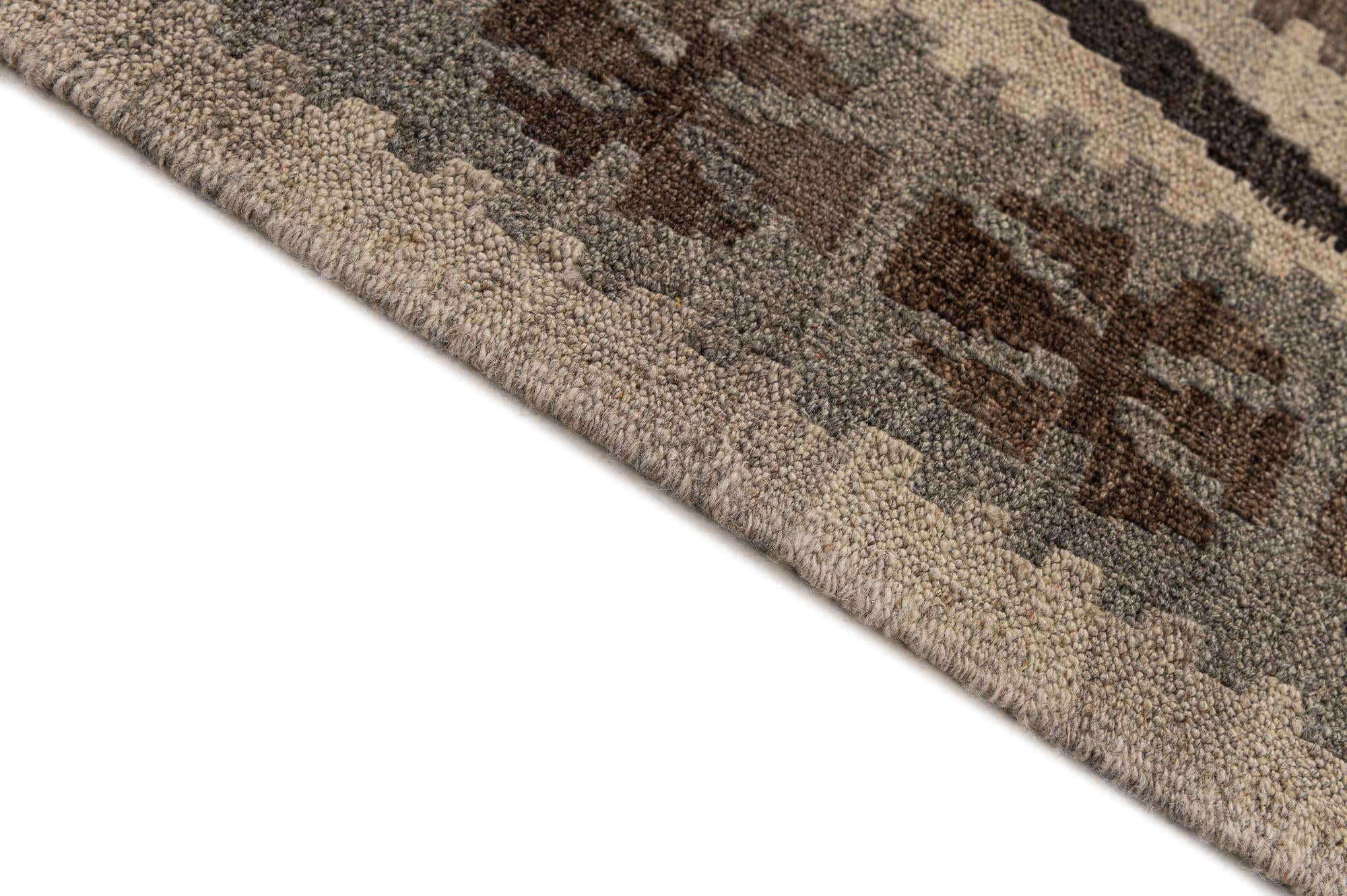 4' 3 x 5' 10 Hand Woven Kilim Maymana Wool Rug