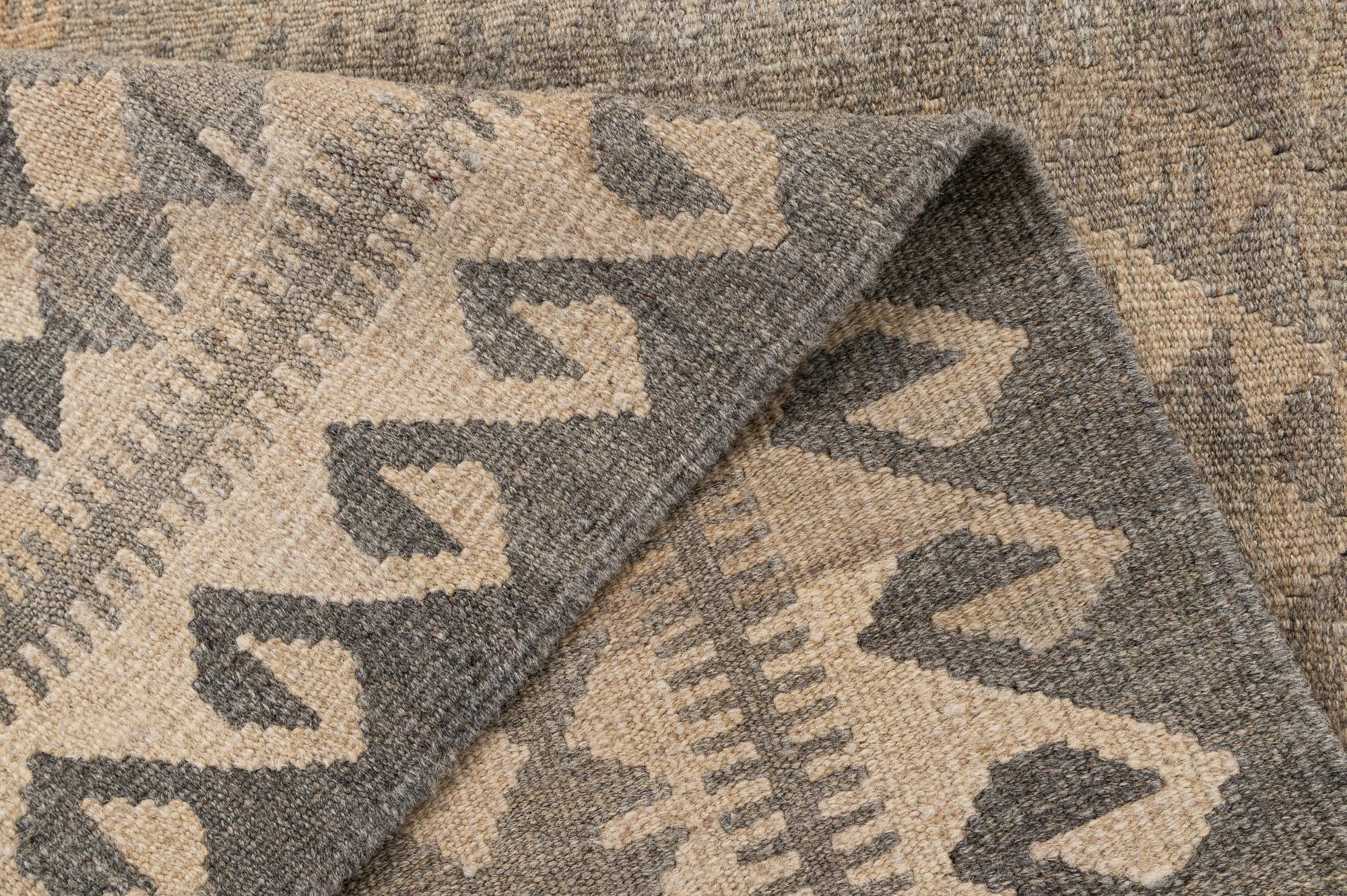 4' 3 x 6' Hand Woven Kilim Maymana Wool Rug