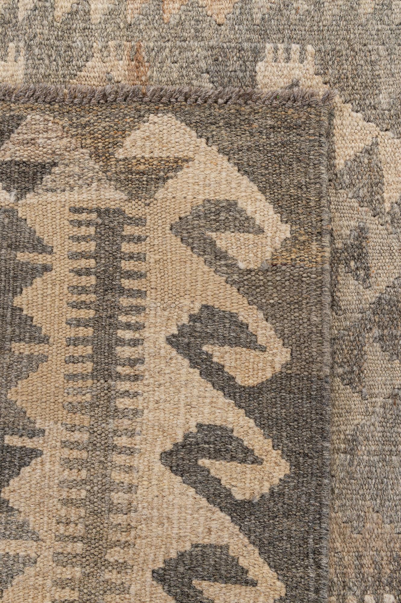 4' 3 x 6' Hand Woven Kilim Maymana Wool Rug