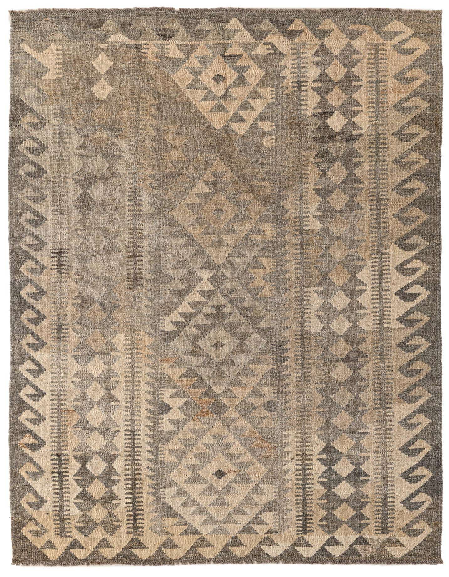 Primary image 4' 3 x 6'  Hand Woven Kilim Maymana Wool Rug