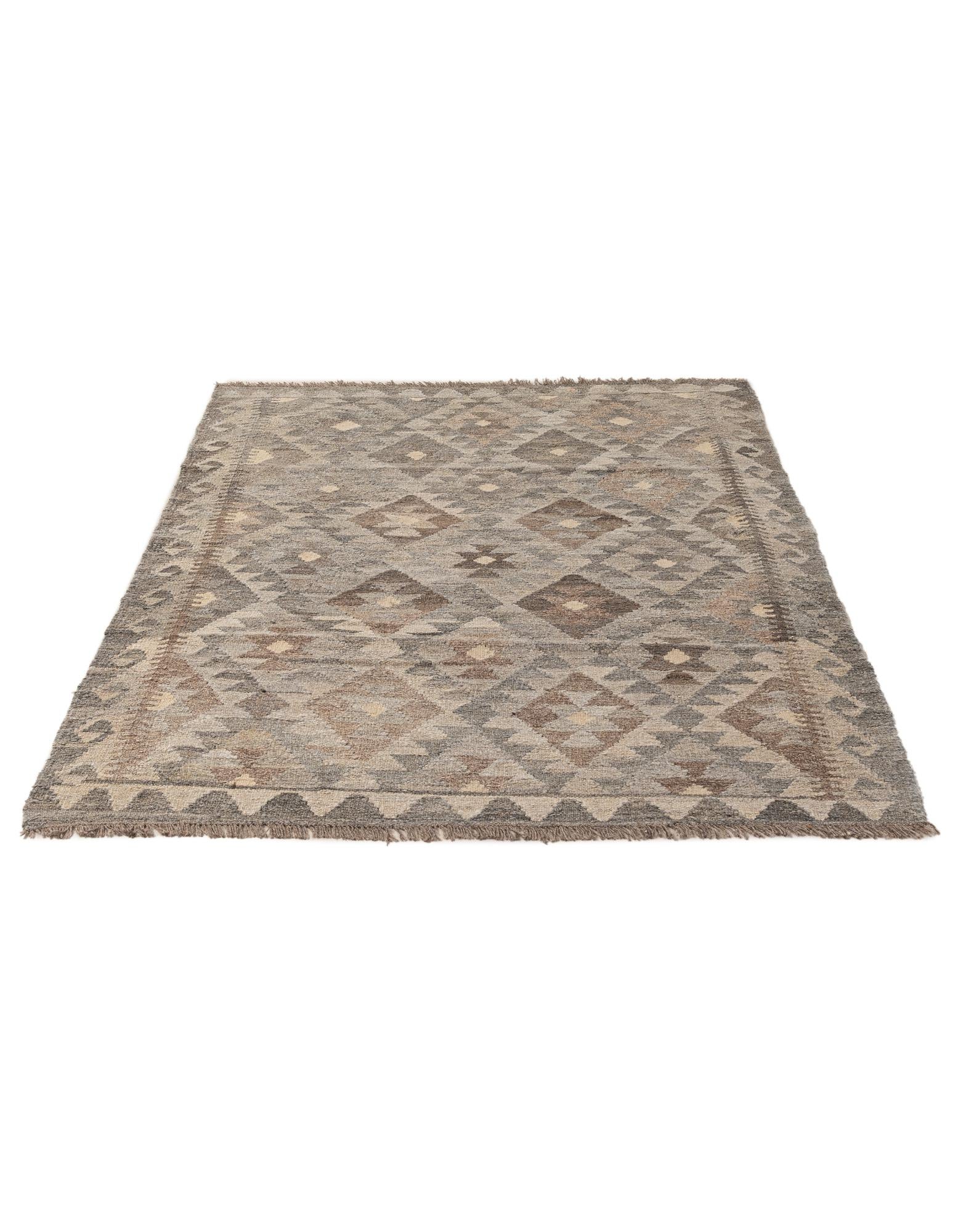 4' 2 x 6' Hand Woven Kilim Maymana Wool Rug