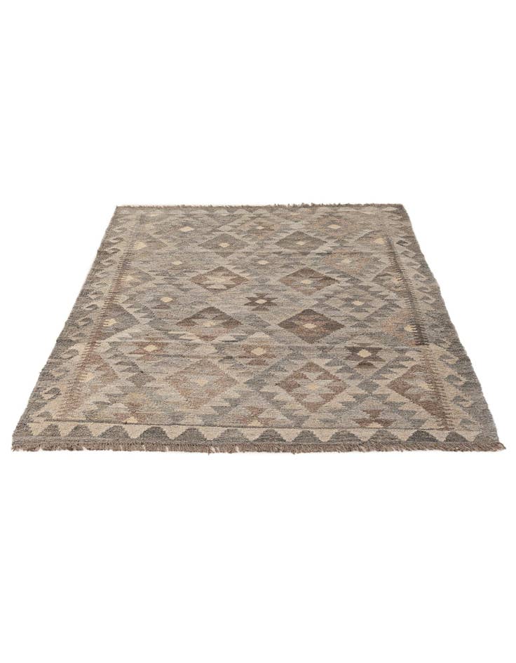 Detail image of 4' 2 x 6' Hand Woven Kilim Maymana Wool Rug