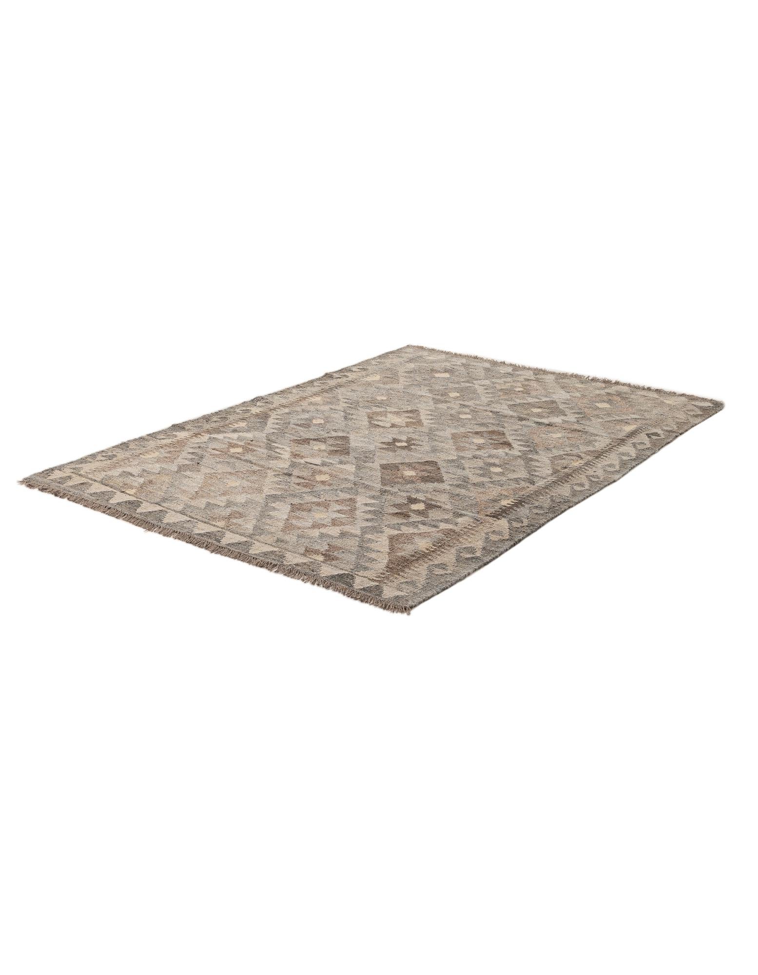 4' 2 x 6' Hand Woven Kilim Maymana Wool Rug