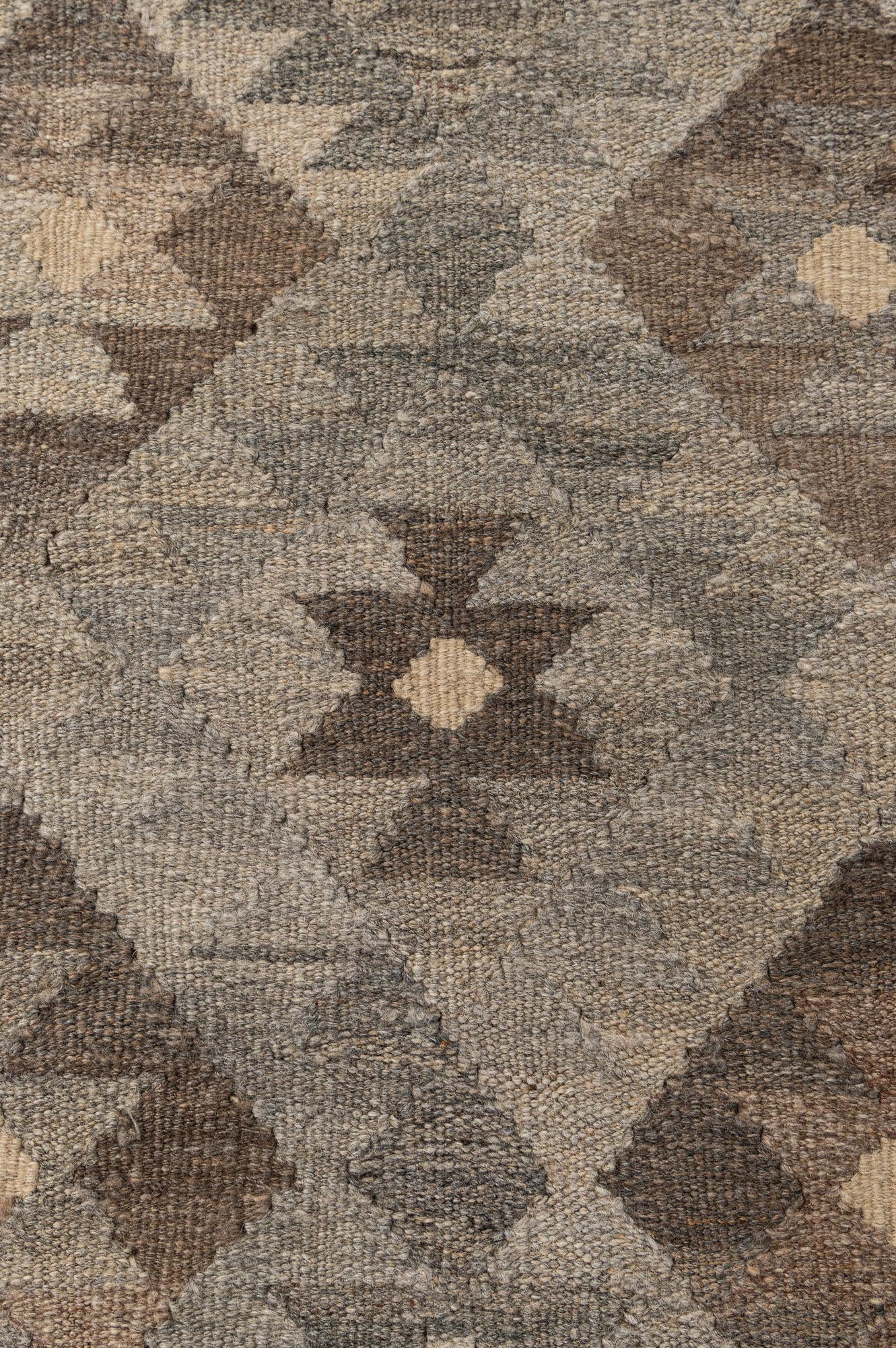 4' 2 x 6' Hand Woven Kilim Maymana Wool Rug