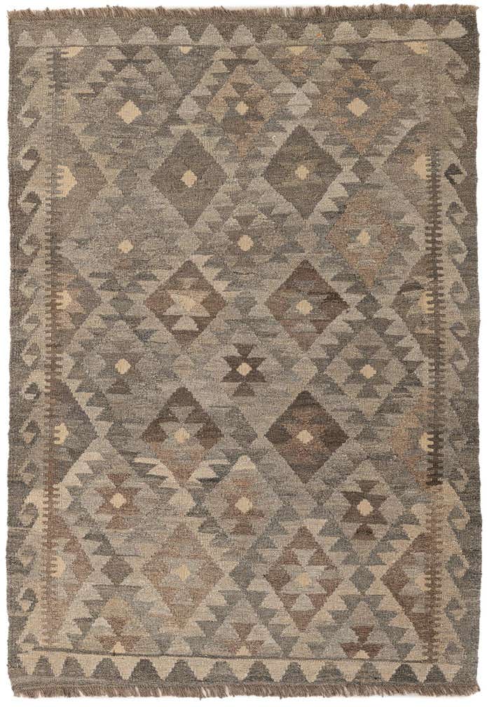 4' 2 x 6' Hand Woven Kilim Maymana Wool Rug