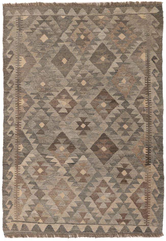 Detail image of 4' 2 x 6' Hand Woven Kilim Maymana Wool Rug