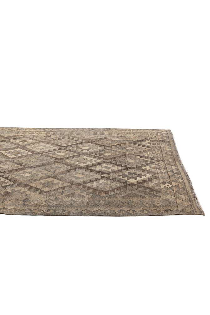 4' 2 x 6' 1 Hand Woven Kilim Maymana Wool Rug