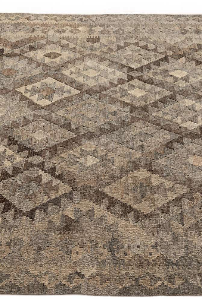 4' 2 x 6' 1 Hand Woven Kilim Maymana Wool Rug