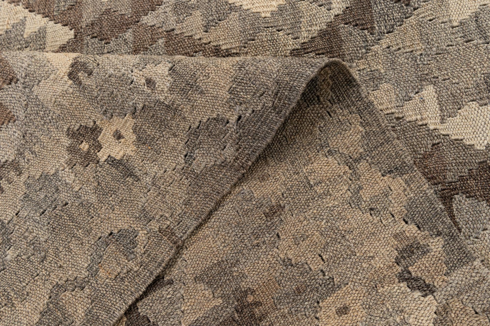 4' 2 x 6' 1 Hand Woven Kilim Maymana Wool Rug