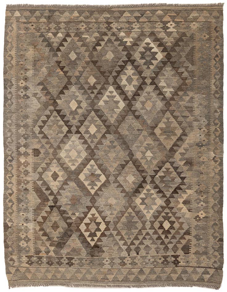 Detail image of 4' 2 x 6' 1 Hand Woven Kilim Maymana Wool Rug