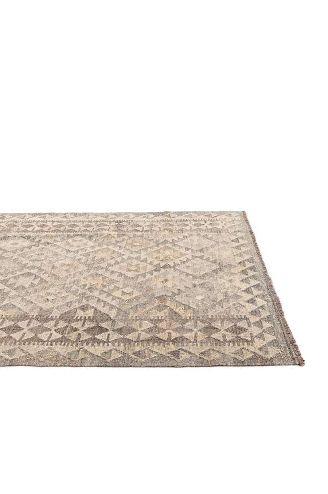 4' 5 x 5' 10 Hand Woven Kilim Maymana Wool Rug