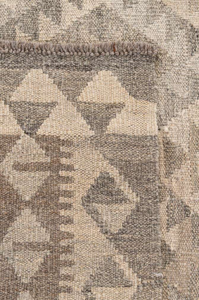 4' 5 x 5' 10 Hand Woven Kilim Maymana Wool Rug