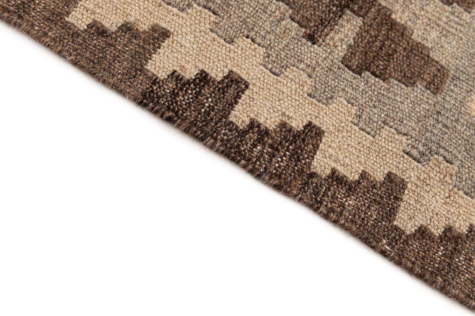 4' 4 x 6' Hand Woven Kilim Maymana Wool Rug