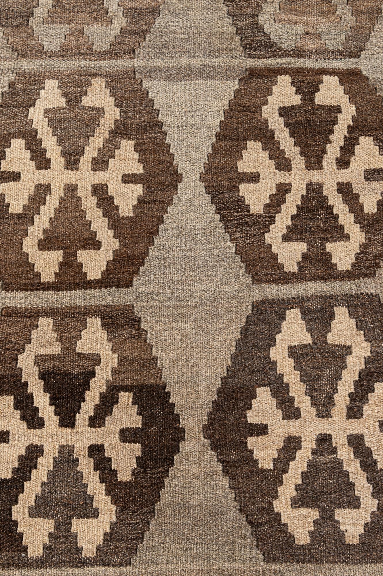 4' 4 x 6' Hand Woven Kilim Maymana Wool Rug