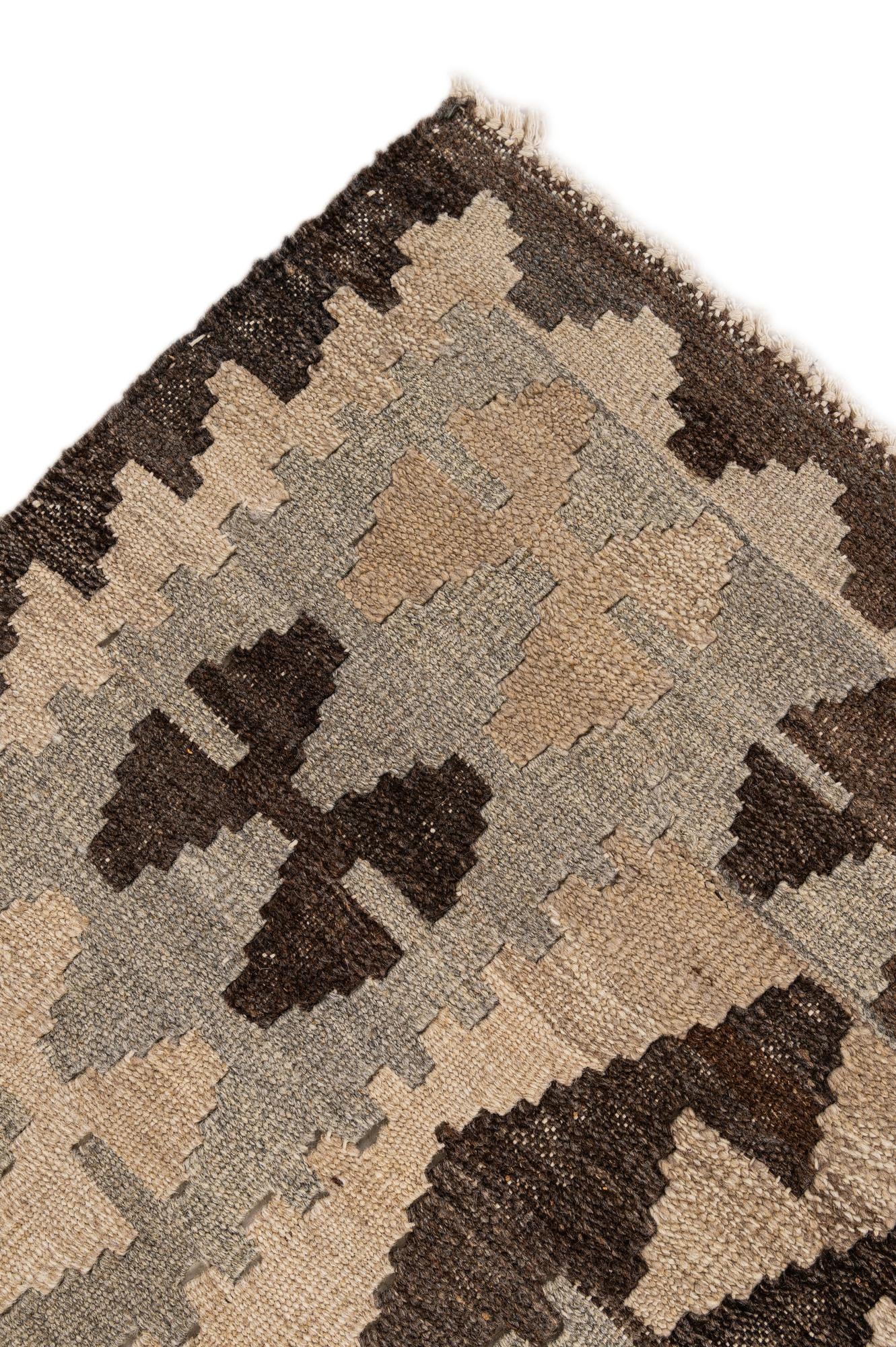 4' 4 x 6' Hand Woven Kilim Maymana Wool Rug