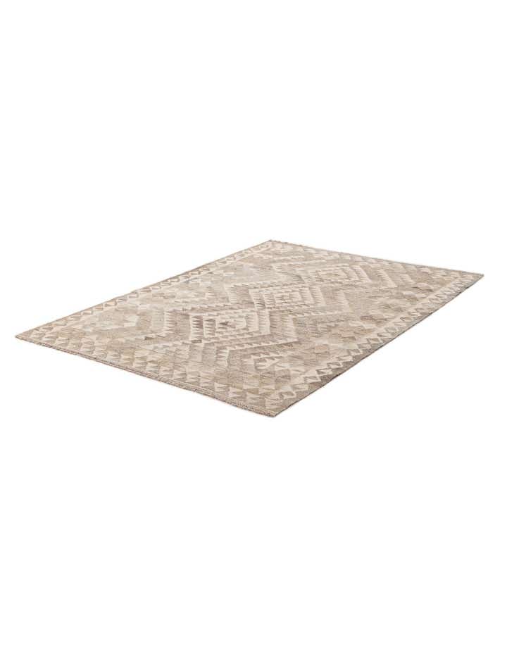 4' 2 x 6' 1 Hand Woven Kilim Maymana Wool Rug