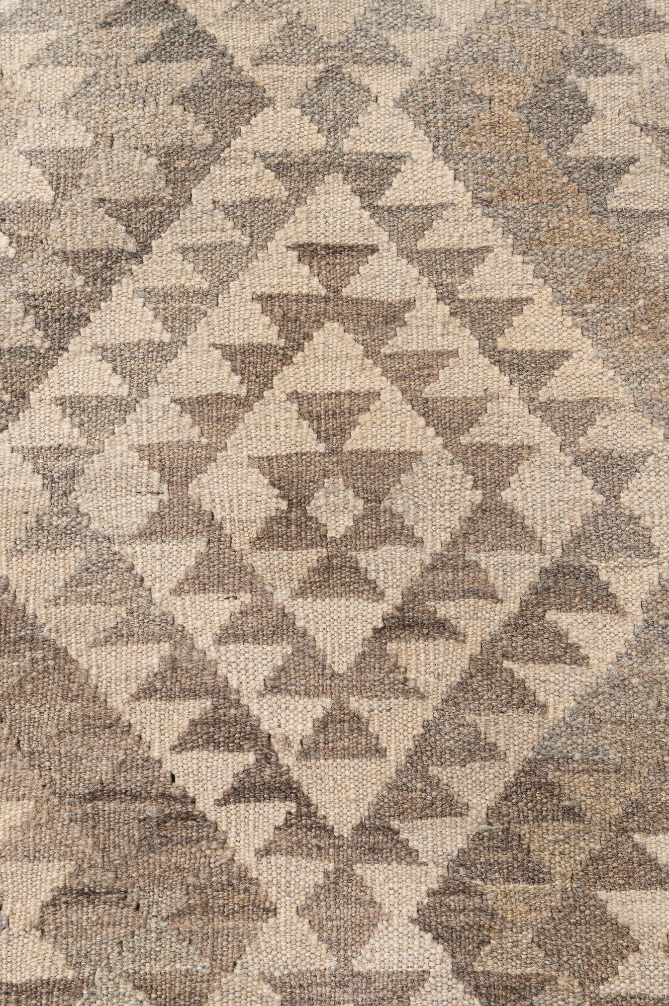 4' 2 x 6' 1 Hand Woven Kilim Maymana Wool Rug