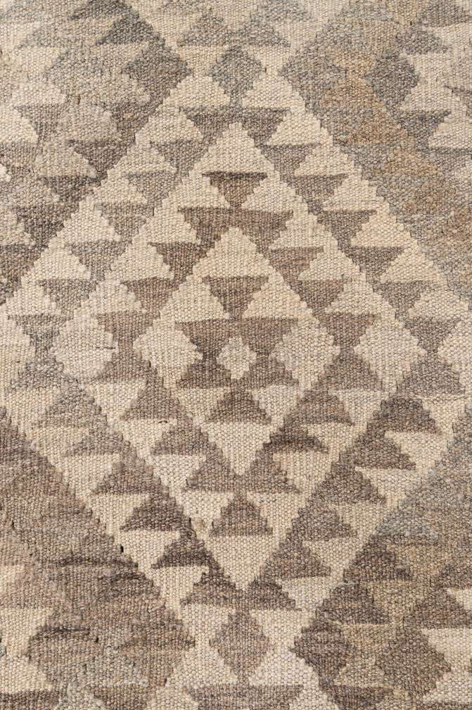 4' 2 x 6' 1 Hand Woven Kilim Maymana Wool Rug
