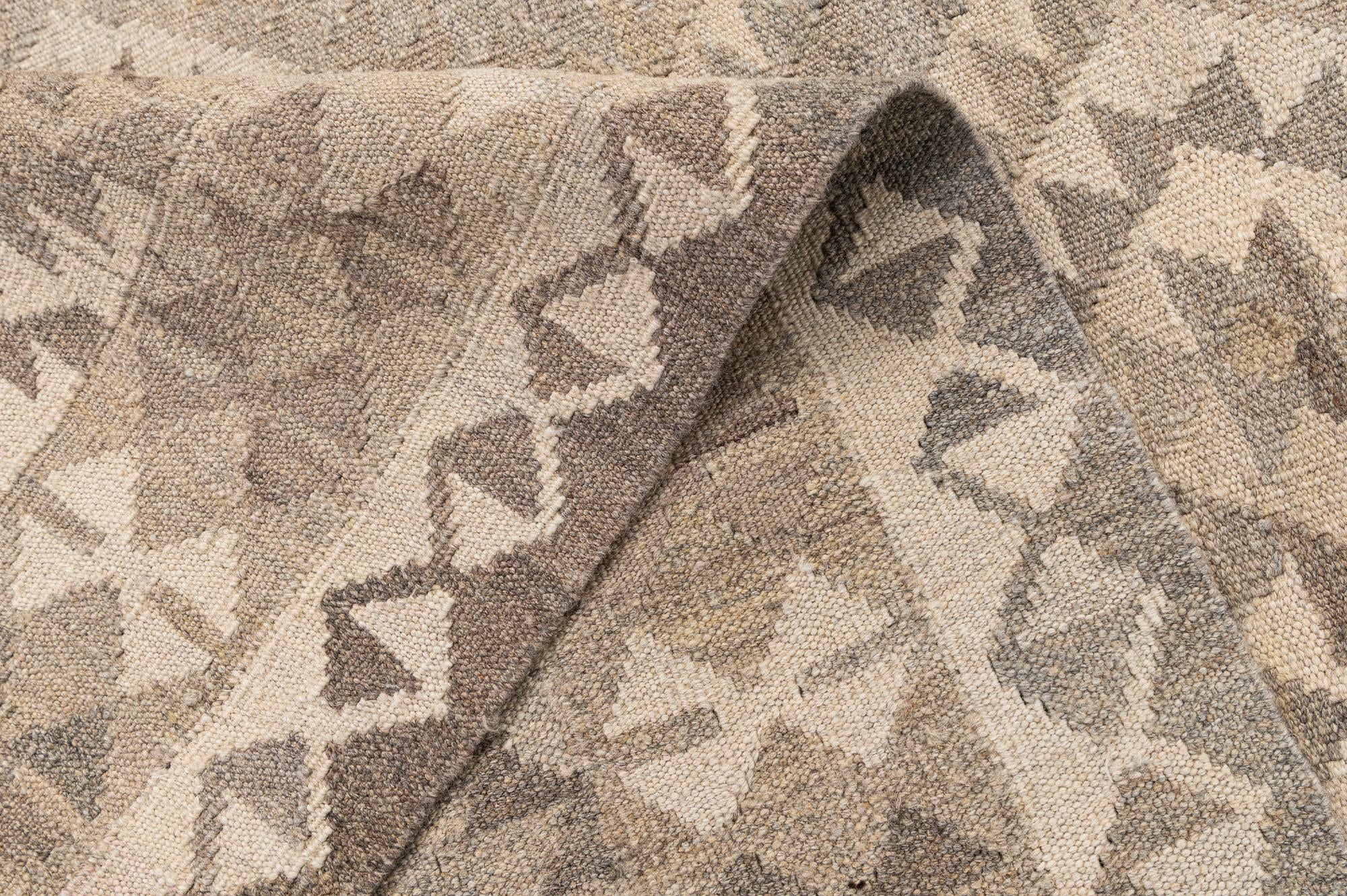 4' 2 x 6' 1 Hand Woven Kilim Maymana Wool Rug