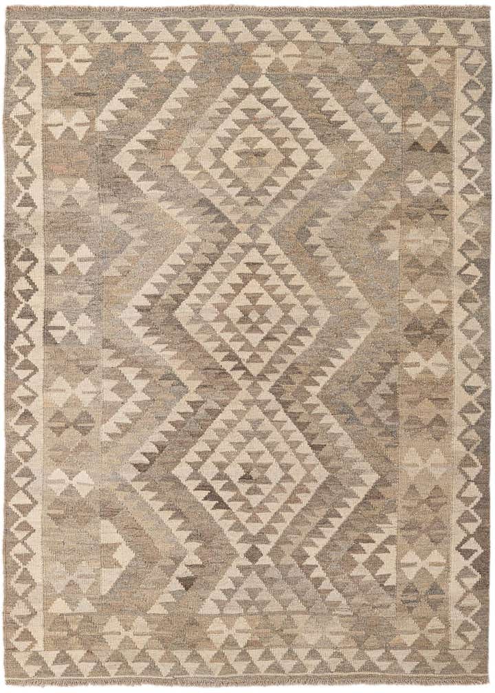 4' 2 x 6' 1 Hand Woven Kilim Maymana Wool Rug
