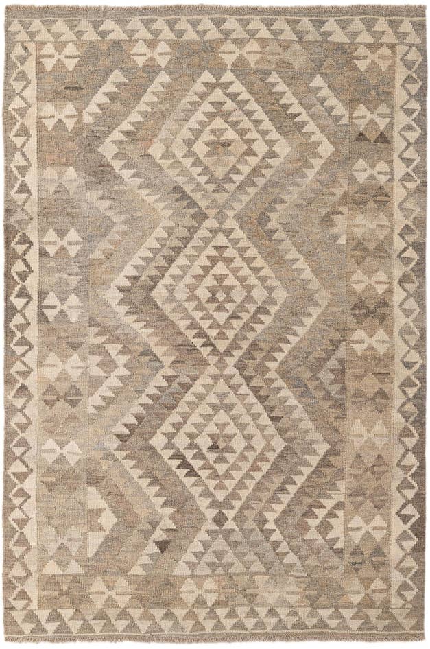 Detail image of 4' 2 x 6' 1 Hand Woven Kilim Maymana Wool Rug