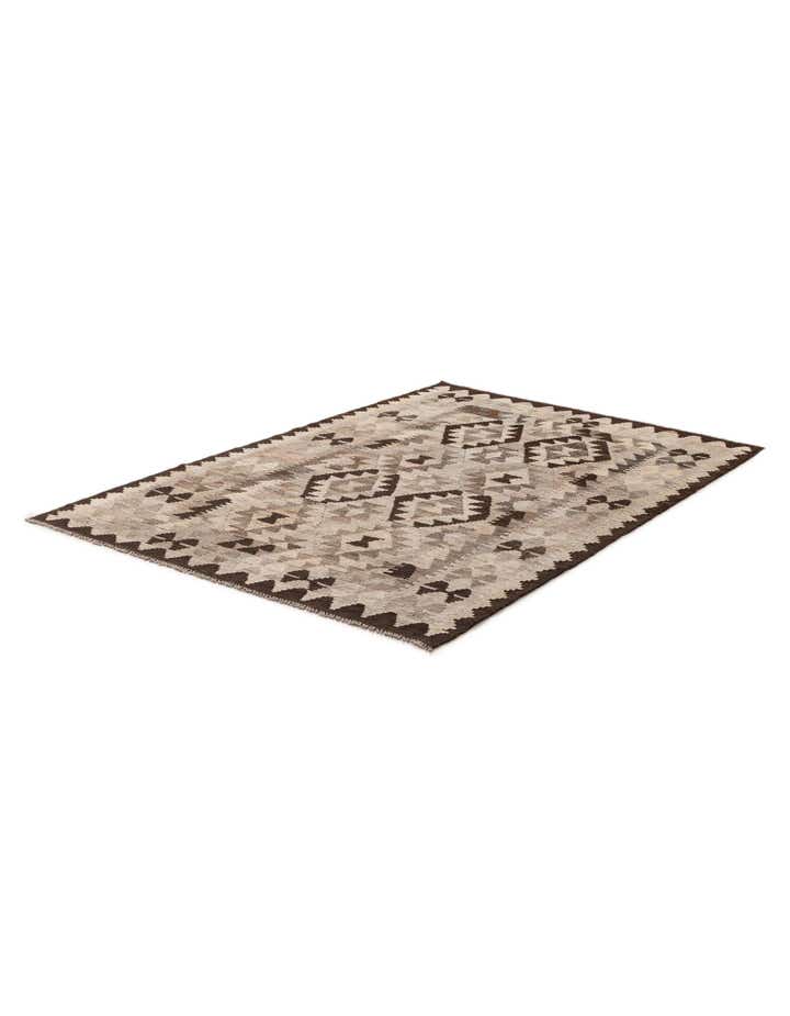 4' 5 x 6' 3 Hand Woven Kilim Maymana Wool Rug