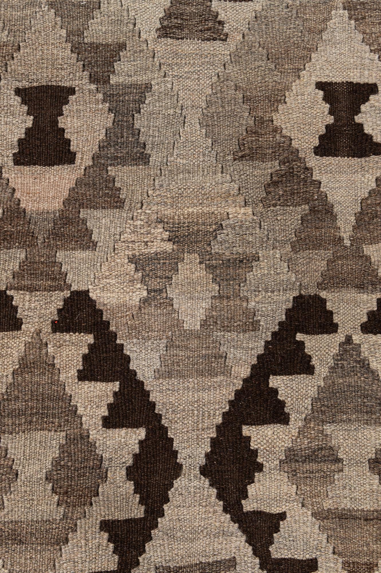 4' 5 x 6' 3 Hand Woven Kilim Maymana Wool Rug