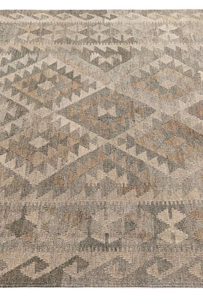 4' 2 x 6' 5 Hand Woven Kilim Maymana Wool Rug