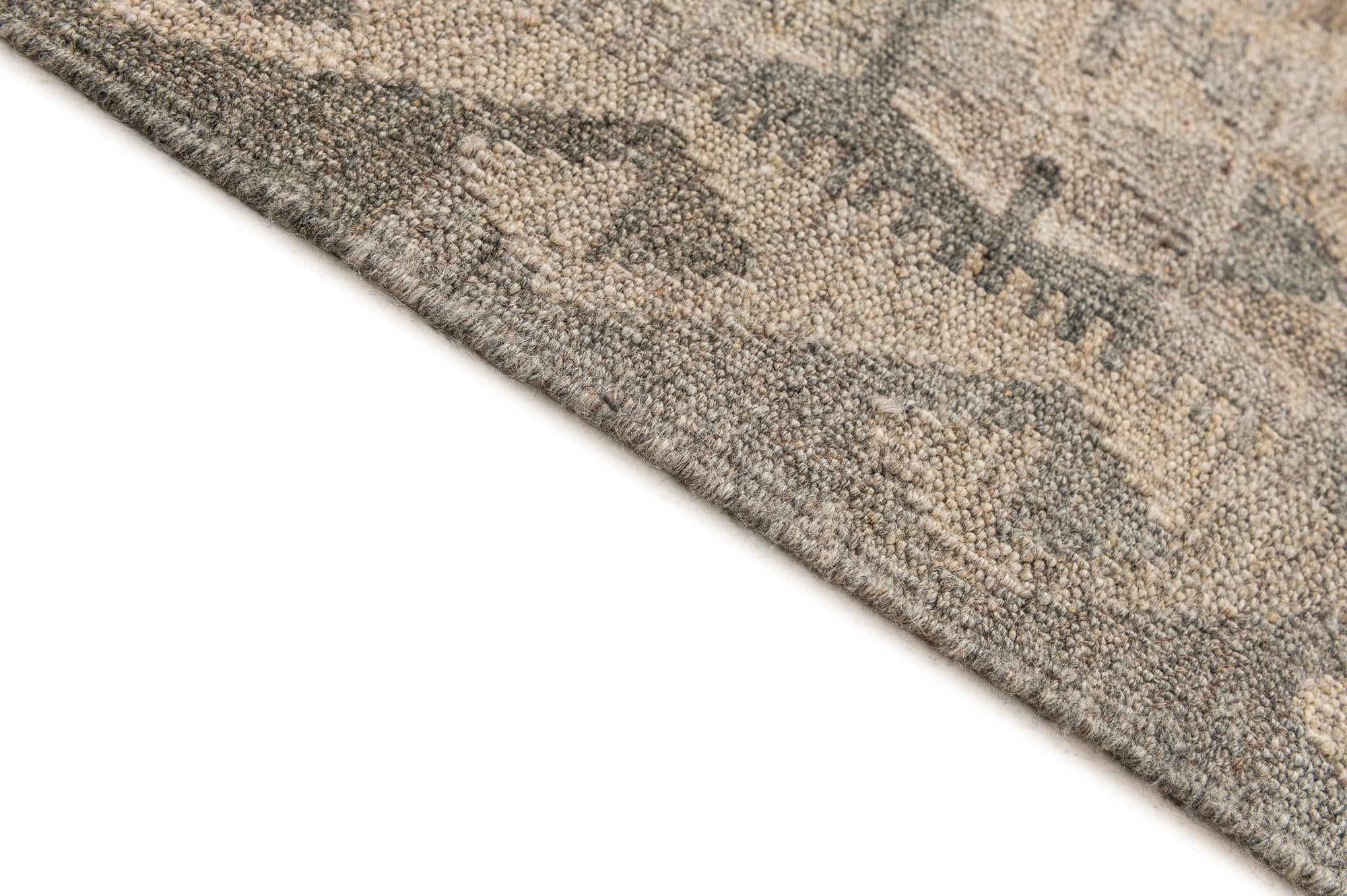 4' 2 x 6' 5 Hand Woven Kilim Maymana Wool Rug