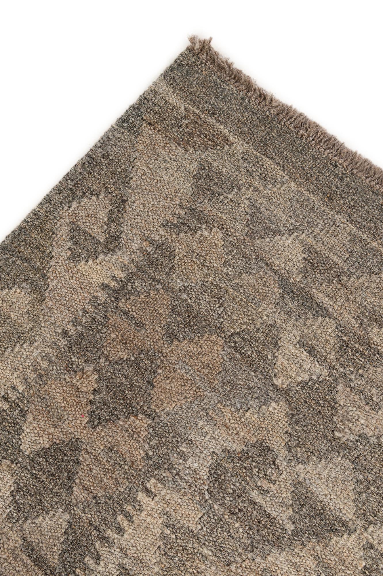 4' 2 x 6' 5 Hand Woven Kilim Maymana Wool Rug